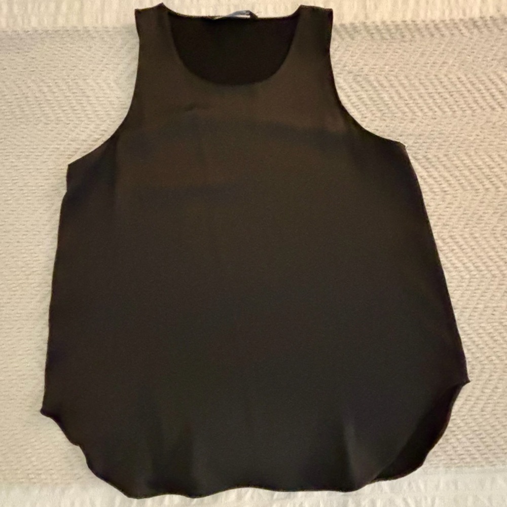 Black Satin Zara Tank Top